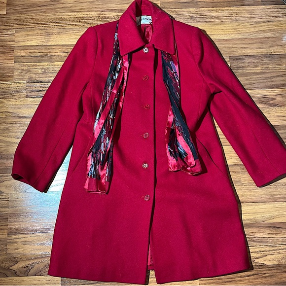Vintage 100% Wool Coat Vintage 80’s Wool Coat Vintage Red Coat 80’s Coat - Picture 1 of 15